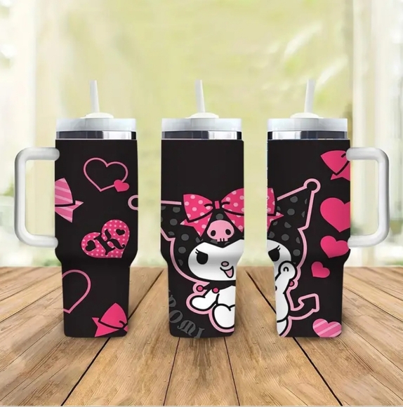 Kuromi Stainless Steel Tumbler with Handle And Straw - Picture 2 of 8